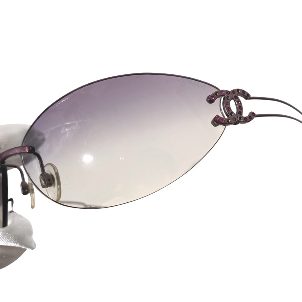 Chanel 4049B Purple Gradient Rhinestone Rimless Sunglasses - Picture 8 of 9